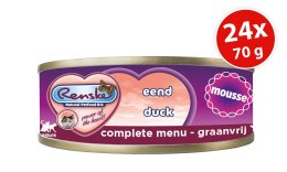 Renske Cat fresh meat duck - kaczka, pełnoporcjowa, mus (24 szt.x70 g)